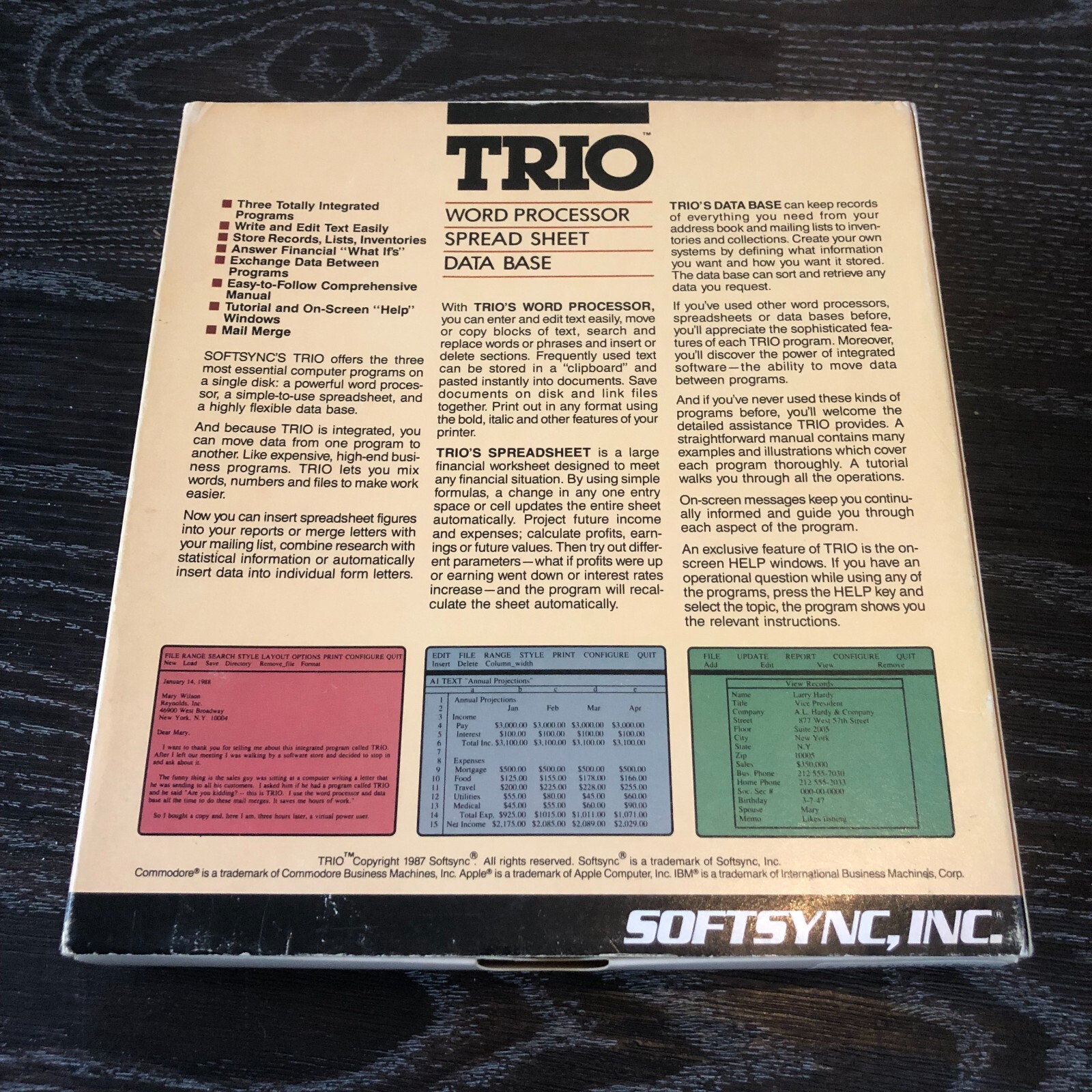 Commodore 64 Software - Trio - Softsync - Only Box and Manual | eBay