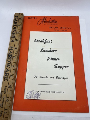 Menu Servizio Camera Vintage Hotel Manhattan Times Square Vini Liquori - Foto 4 di 22