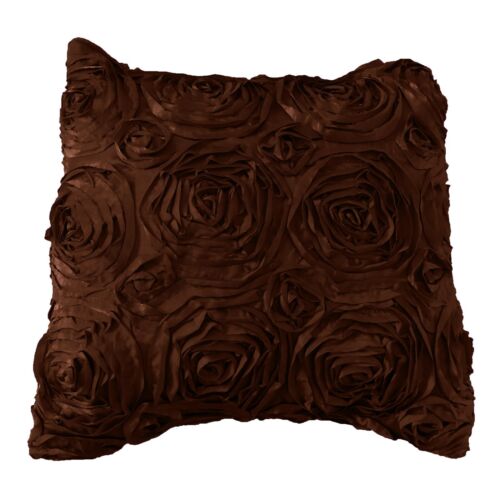 Satin Rosette 3D Raised Pop-Up Petals Decorative Throw Pillow/Sham Cushion Cover - Picture 8 of 67