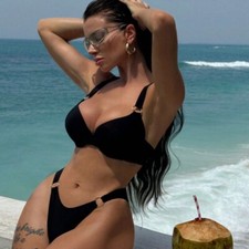 New Beach Spa Women's Solid Color Bikini Split Swimsuit Swimsuit Bikini