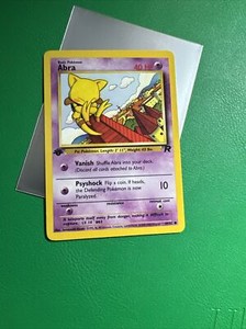 1st Edition Abra 49/82 Team Rocket Rare WOTC Vintage Pokemon Card NM