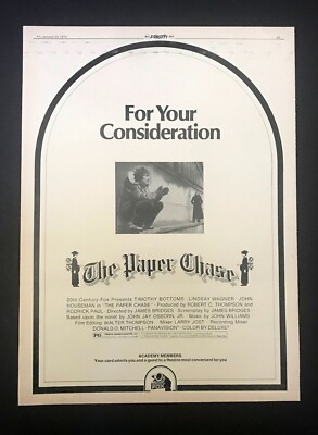 The Paper Chase (James Bridges) 1974 Poster Type Movie Ad, Promo Advert