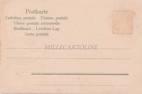 AUGURALE - Conserva questo Centesimo, Fortuna Ragno Cartolina in Rilievo 1899 - Picture 2 of 2