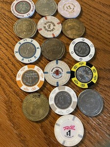 Vintage $1 Chips ,Atlantic City,Las Vegas,Puerto Rico Variety Of Hotels