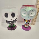 Disney Store Nightmare Before Christmas Jack Skellington Sally Candle Holders