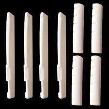   4 Sets  8Pcs 6 String Acoustic Guitar Bone Bridge Saddle and Nut Universal