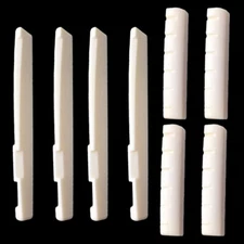 【4 Sets】 8Pcs 6 String Acoustic Guitar Bone Bridge Saddle and Nut Universal