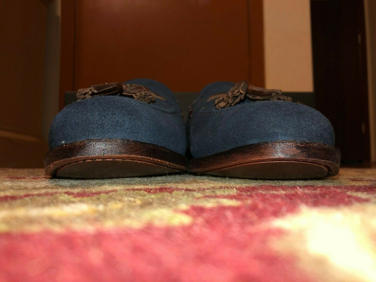 Allen Edmonds Acheson Navy Suede Tassel Loafers 7E - RARE 