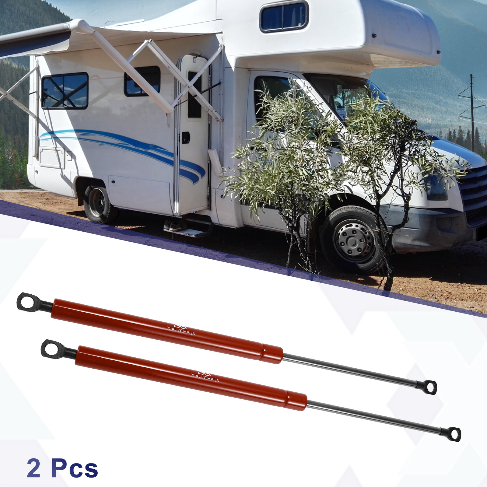 2 Pcs 17-Inch 55Lbs/245N Red Gas Struts for RV Car Lift Supports