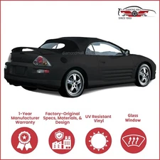 2000-05 Mitsubishi Eclipse Convertible Soft Top w/DOT Heated Glass Window, Black