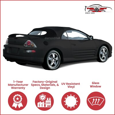 2000-05 Mitsubishi Eclipse Convertible Soft Top w/DOT Heated Glass Window, BLUE