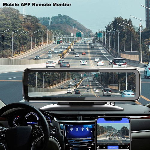 12" 4G LTE 360 Degree Dash Cam 4 CHS 1080P Car Rear Mirror DVR Android GPS NAVI - Picture 11 of 12