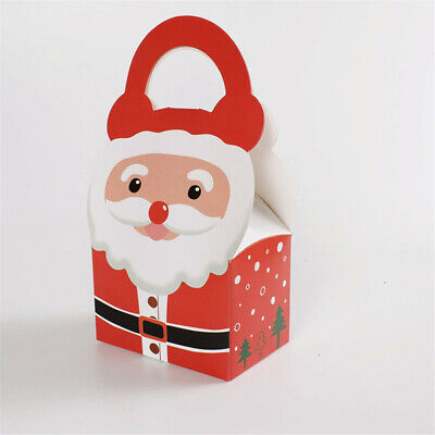 Wholesale 2/5/10pcs Christmas Paper Gift Bag Xmas Candy Carrier Present Boxes 