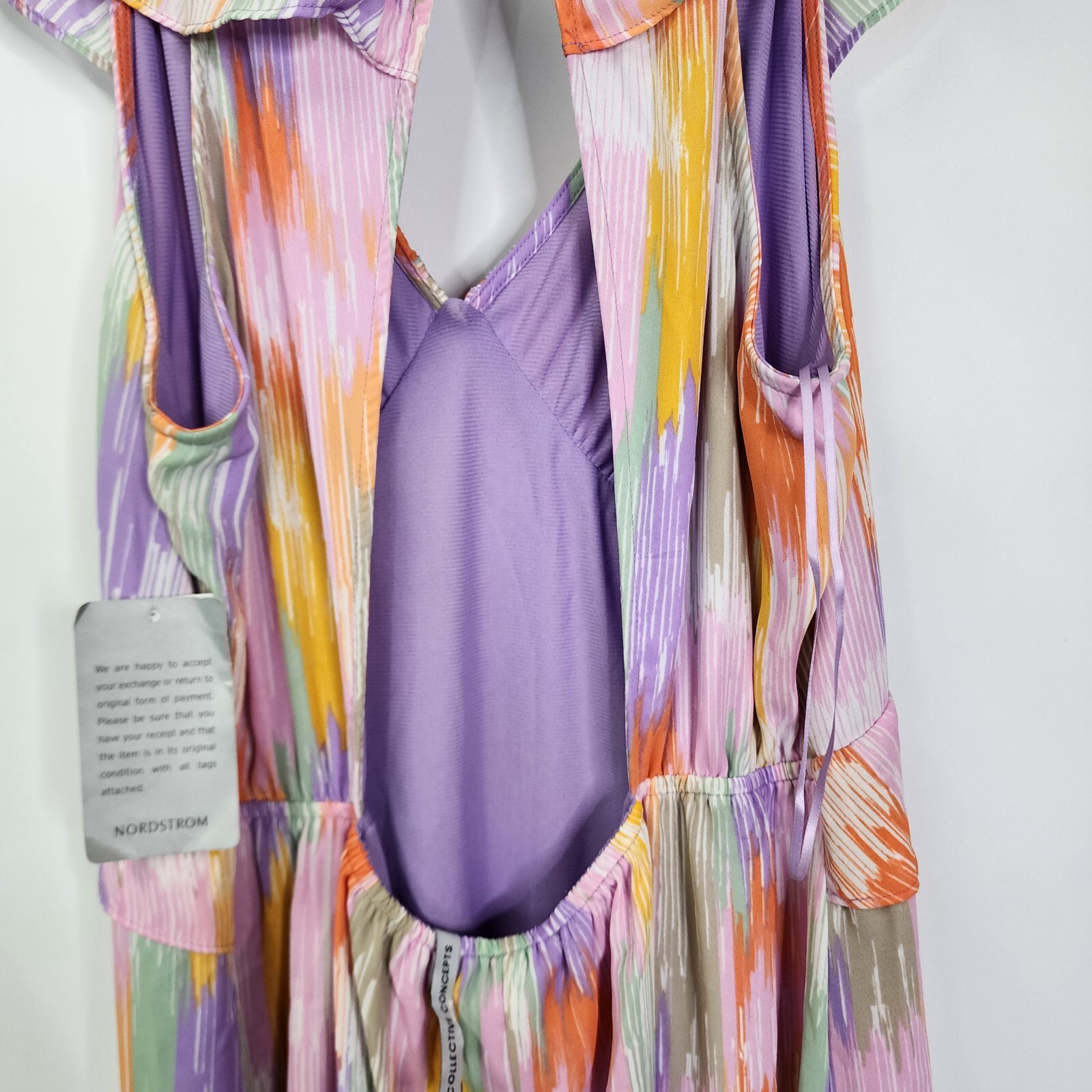 Collective Concepts Dresses Open Back Ruffle Sleeveless Midi Dress NEW Large