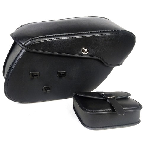 Motorcycle Side SaddleBags Large Capacity Black For Harley Softail Fatboy FLST - Picture 10 of 12
