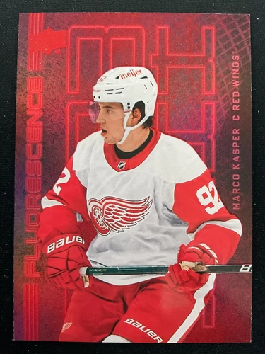 Marco Kasper 2023-24 Upper Deck Series 2 Fluorescence Red RC Card #F-20