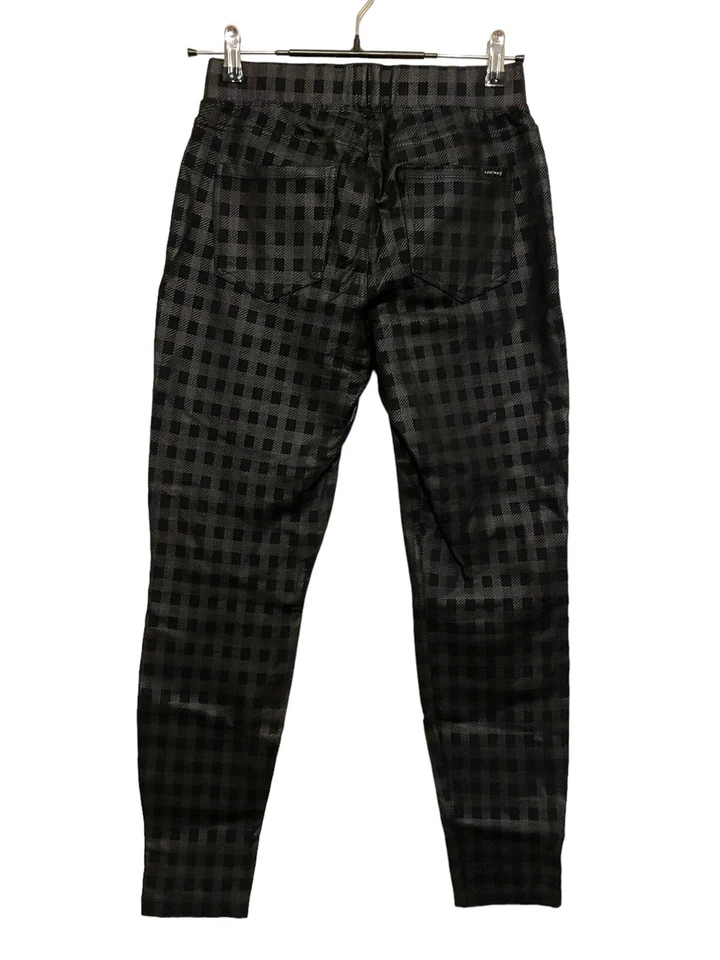 Leggings de pasarela Sanctuary x Anthropologie talla pequeña negros a cuadros recubiertos elásticos Foto 4 de 4