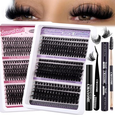 DIY Wimpernverlängerung Set Falsche Wimpern Einzelset 270/300 Stücke 3D 9-14 MM