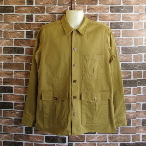 Drake's London Beige Color Khaki Twill Cotton Chore Work Jacket Size M
