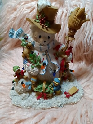 Cherished Teddies Snowman  We Could All Use a Hand Around the Holidays  Figur...