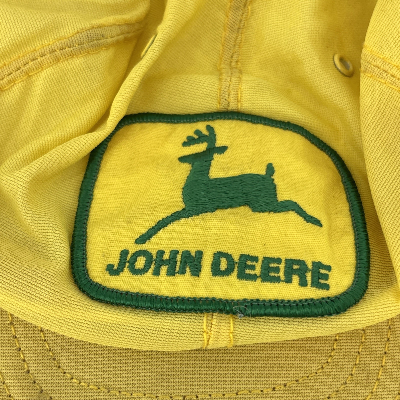 VTG JOHN DEERE Snapback Trucker Hat Patch Yellow … - image 4