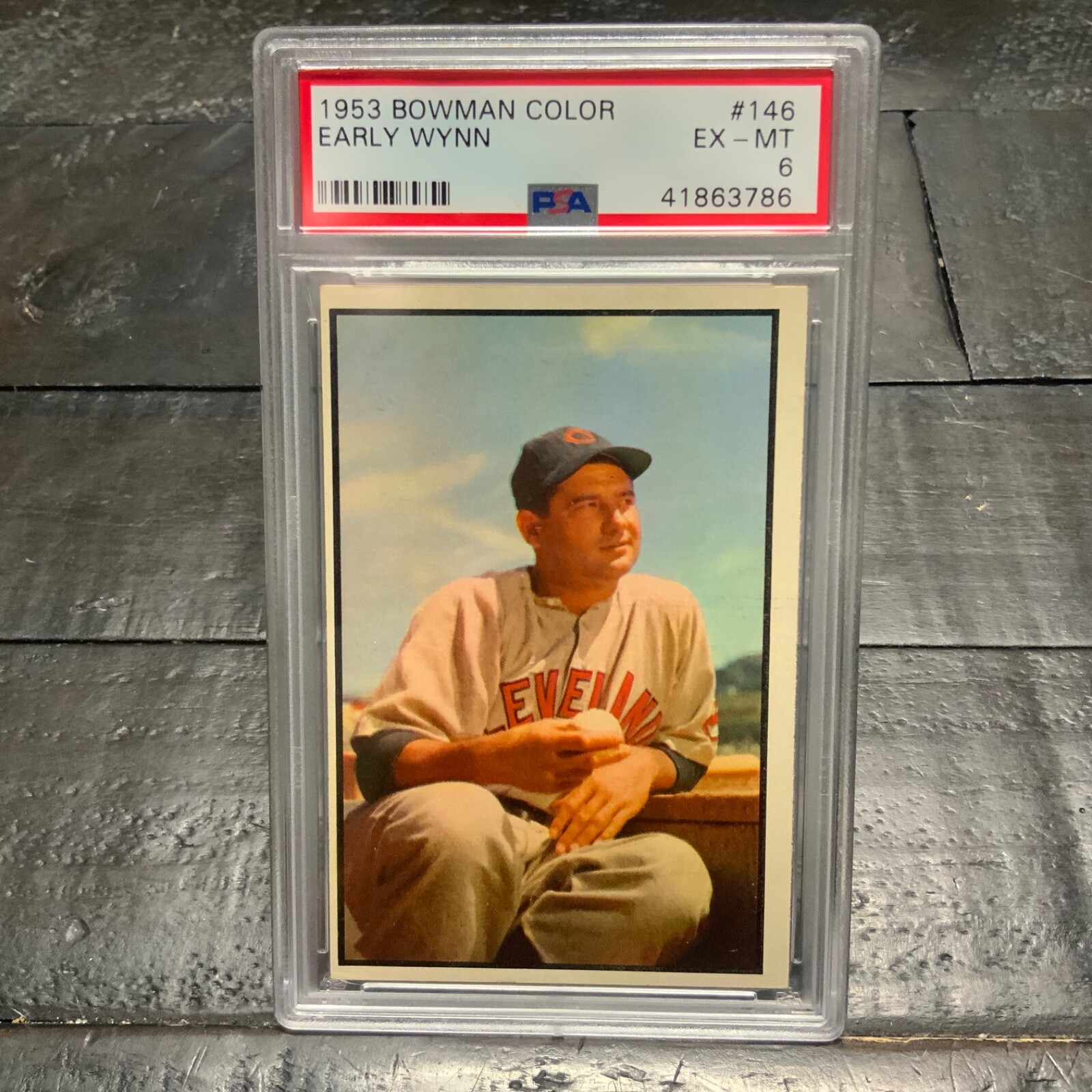 1953 Bowman Color Early Wynn #146 *Indians* PSA 6 EX-MT