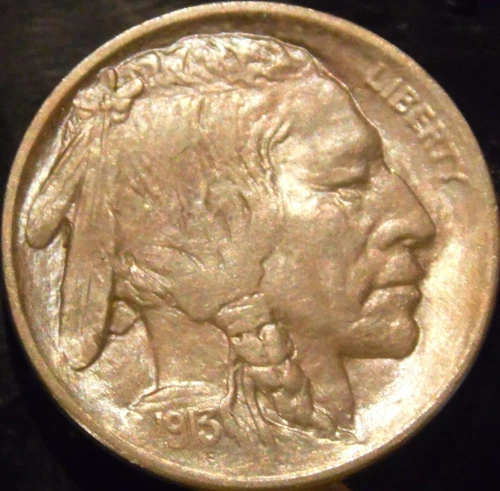 1913-P Buffalo Nickel Variety 2 Choice/Gem BU Uncirculated Full Horn