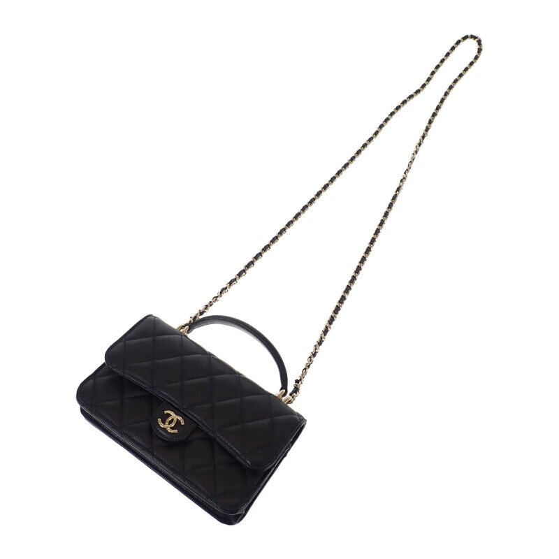 CHANEL Matelasse Flap Phone Case 2WAY Bag Shoulder Bag Lambskin