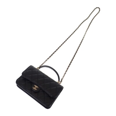 CHANEL Matelasse Flap Phone Case 2WAY Bag Shoulder Bag Lambskin