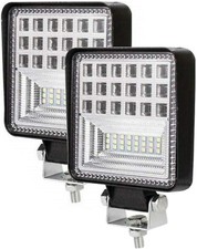 2x 126w Square Led 12v/24v Led Work Lights Spot Flood Lamp 4wd Suv Atv Ip68