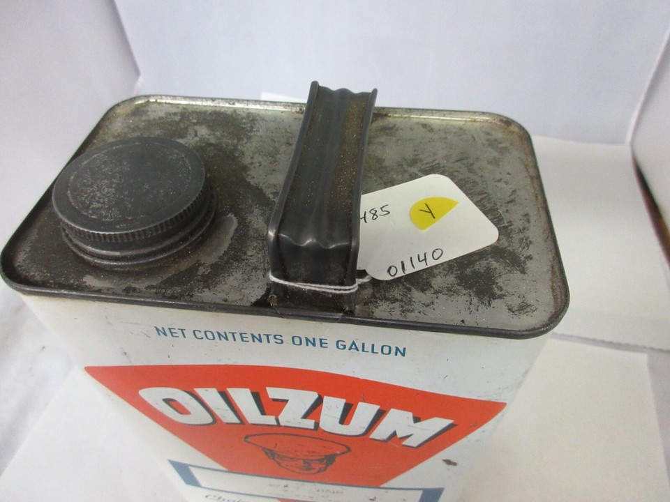 VINTAGE ADVERTISING OILZUM 1 GALLON OIL CAN GARAGE SHOP TIN D-485 | eBay