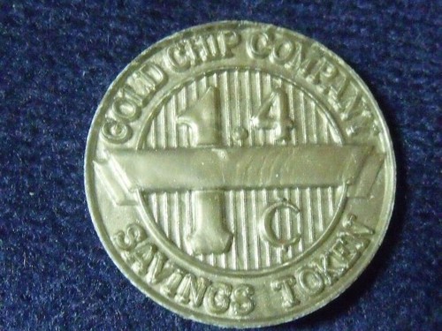 GOLD CHIP COMPANY 1.4 C Savings Token Savings Chest Premium Obsolete Chip T-27 - Picture 2 of 2