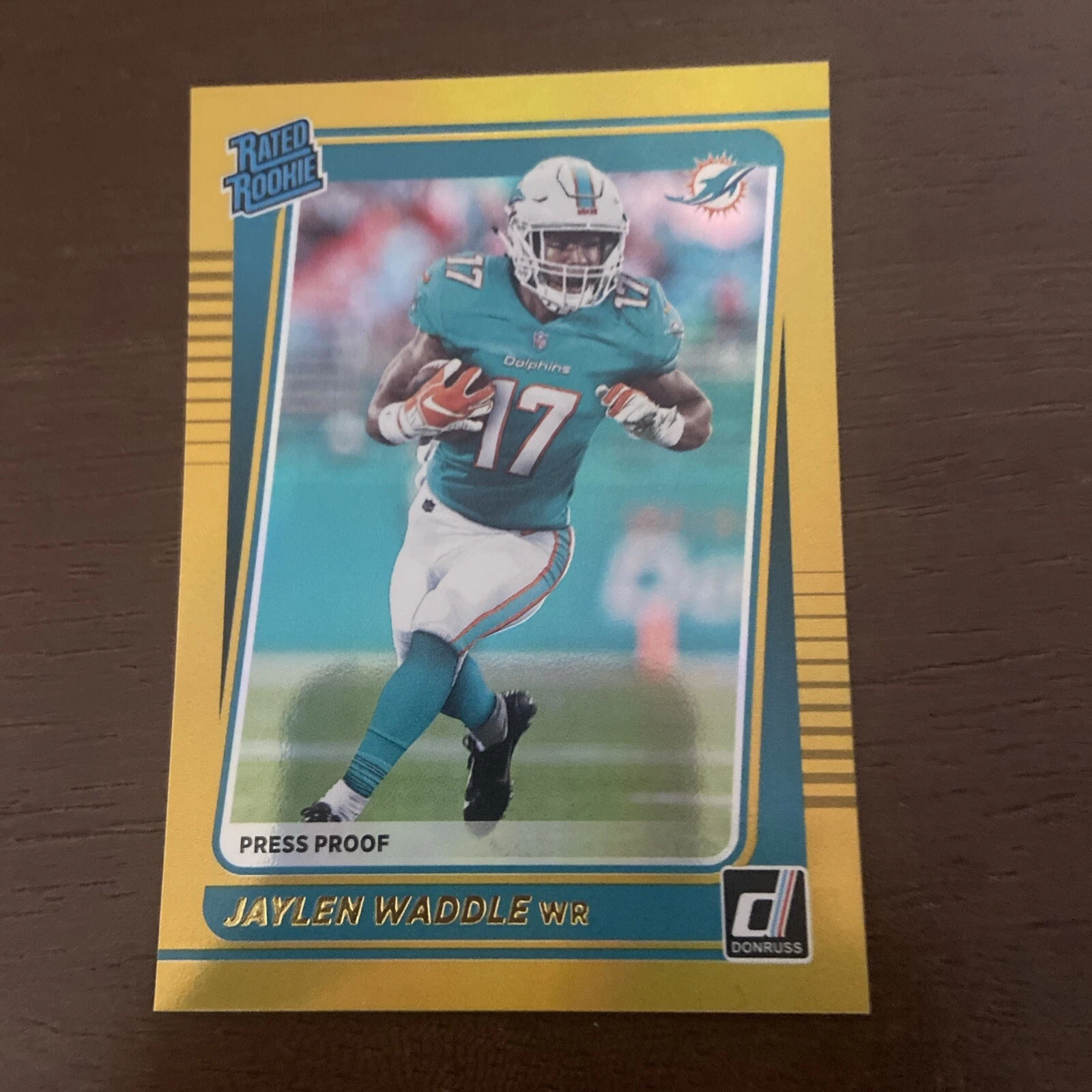 JAYLEN WADDLE 2021 Donruss Premium GOLD PRESS PROOF RC #263 Miami Dolphins