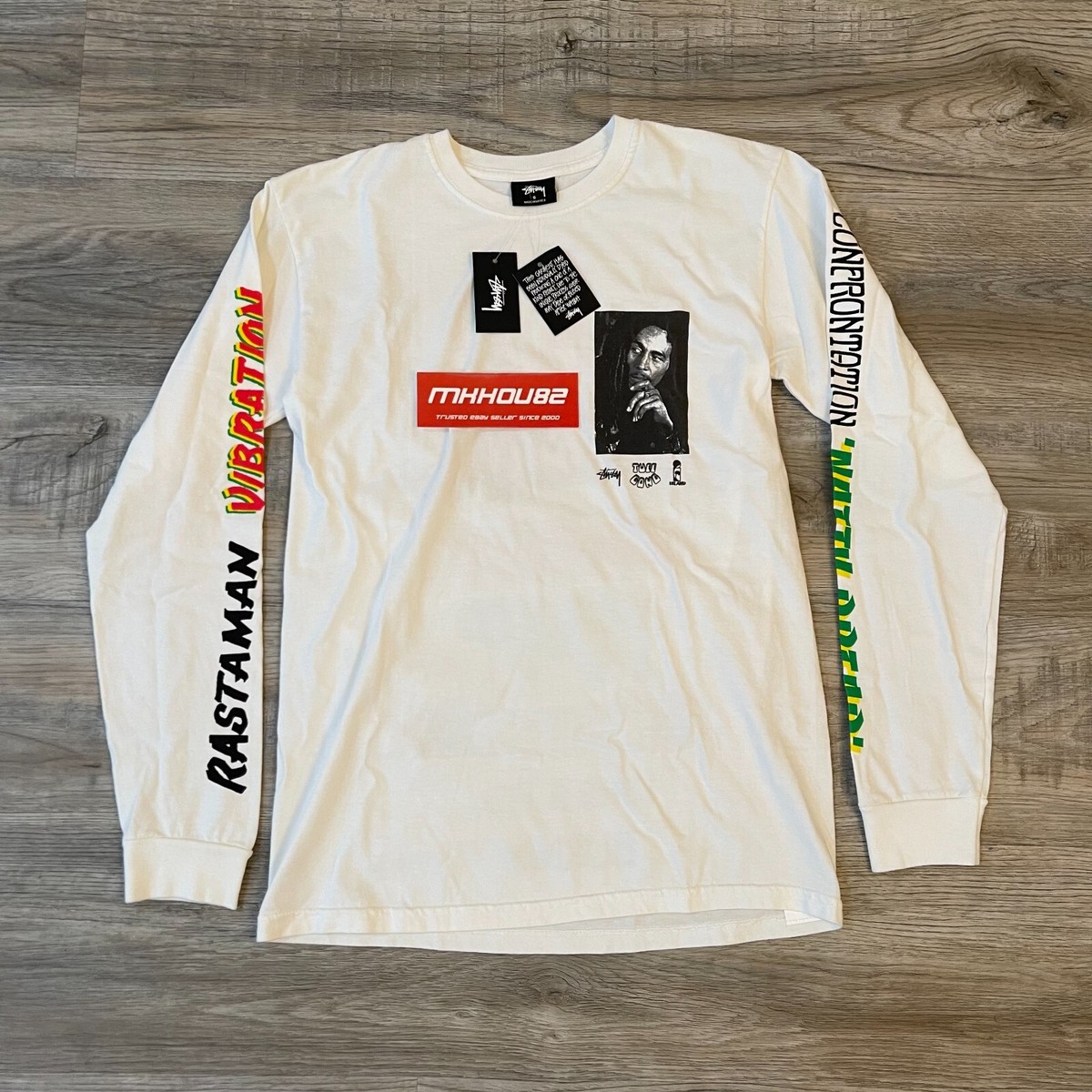 New Stussy 2018 Bob Marley Collaboration L/S Tee T-Shirt New Stussy 2018 Bob Marley Collaboration L/S Tee T-Shirt
