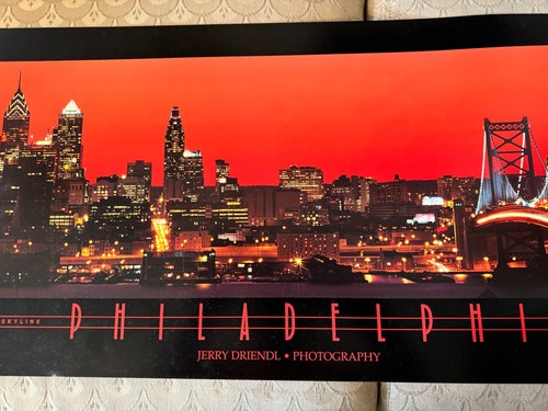 Jerry Driendl 1995 Philadelphia Skyline Art Print - 36 Inch x 14 Inch - Picture 10 of 13