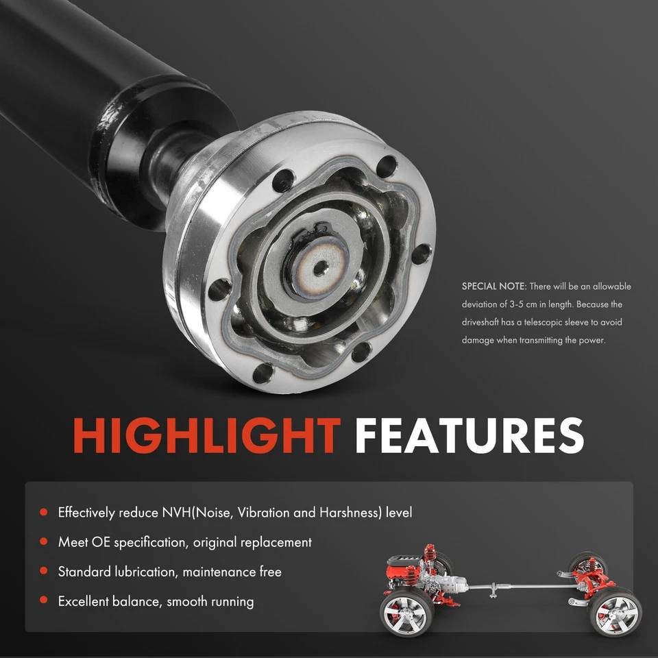 Rear Driveshaft Prop Shaft Assembly for Audi A4 Quattro 1998-2001 S4 Auto Trans - Image 4 of 4