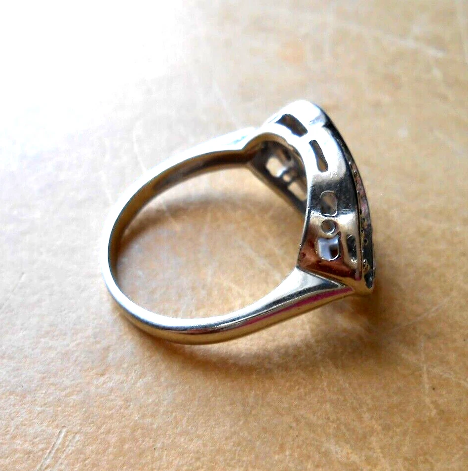 Anillo de diamantes de oro blanco natural de 0,75 quilates talla 6,5 centavos medios de 14 quilates Foto 4 de 4