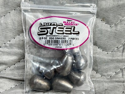 packs Bullet Weights Ultra Steel Egg Sinkers 3/8 oz per pack