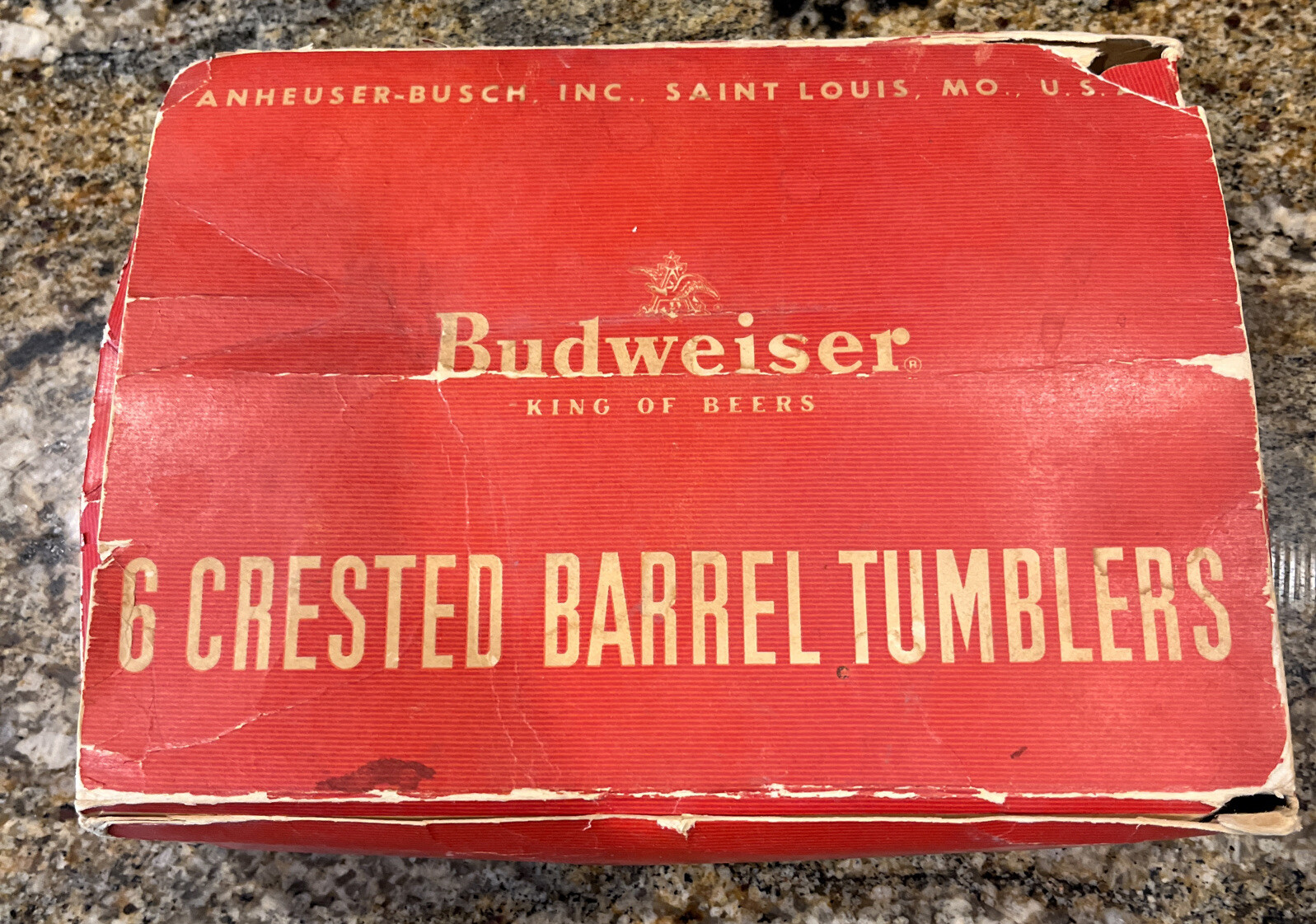 6 Vintage AnheuserBusch Budweiser Beer Small Barrel Tasting Glasses