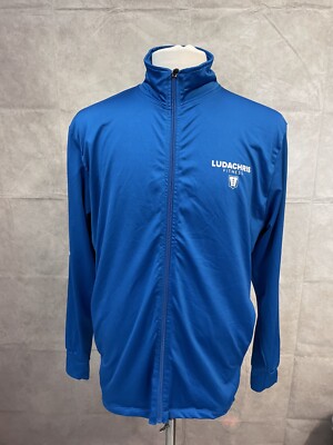 Ludachris Fitness Men s Blue Full Zip Active Wear Windbreaker Jacket Size M