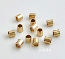 100pcs 2mm x 2mm 14k gold filled CRIMP BEAD tube spacer yellow shiny F06g