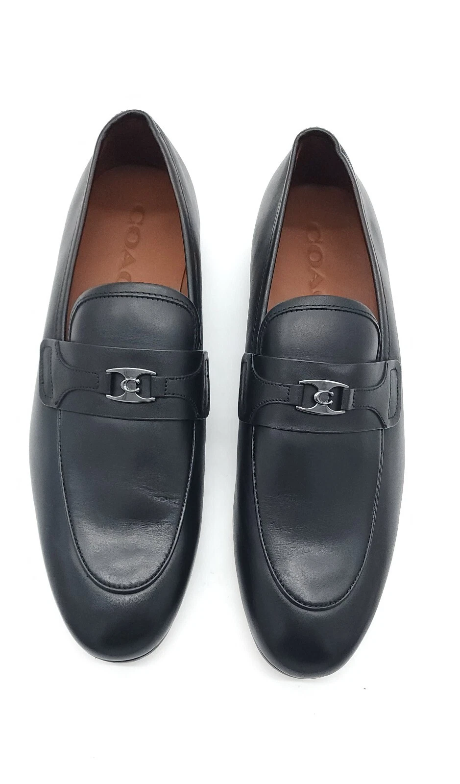 Scarpe Coach Uomo Tanner Nero Mocassino Slip On Elegante Logo Taglia 11 5