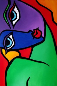 Abstract Painting Color Pop Modern Faces Original Canvas Wall Art By Fidostudio Ebay