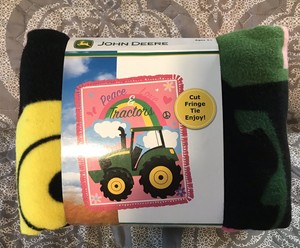 New John Deere Pink Girls No Sew Fleece Throw Kit Tie Blanket Ebay