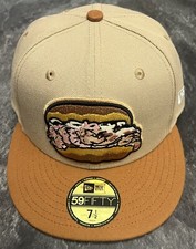 New Era 59FIFTY Bowie Baysox Theme Nights Pit Beef Fitted Hat Cap Sz 7 1/2 New