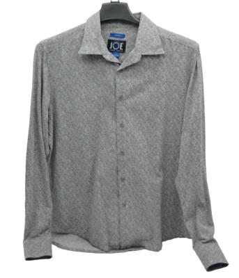 Joseph Abboud Slim Fit Button Up Shirt Mens L Gray Paisley AOP Cotton Preppy Joe