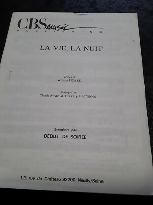 Partitur ''Das Leben, die Nacht'' Anfang Abend 