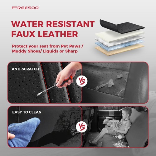 FREESOO Seat Covers for Dodge Ram 2002-2024 1500 2500 3500 Classic Crew Quad ... - Picture 4 of 8
