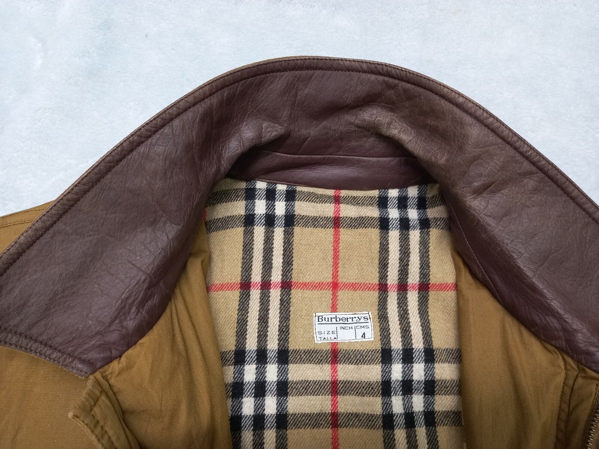 VINTAGE BURBERRY 80s Cotton Bomber Jacket Wool Lined Nova VINTAGE BURBERRY 80s Cotton Bomber Jacket Wool Lined Nova