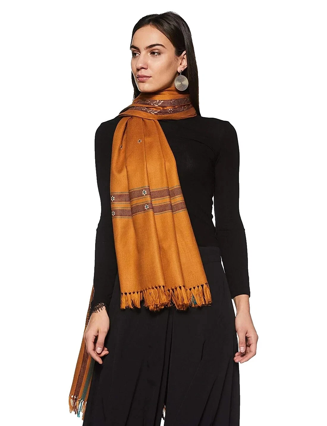 Bufandas y estolas sólido cachemira volantes para Mujeres